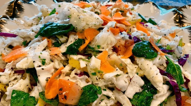 Cabbage & Spinach Salad.